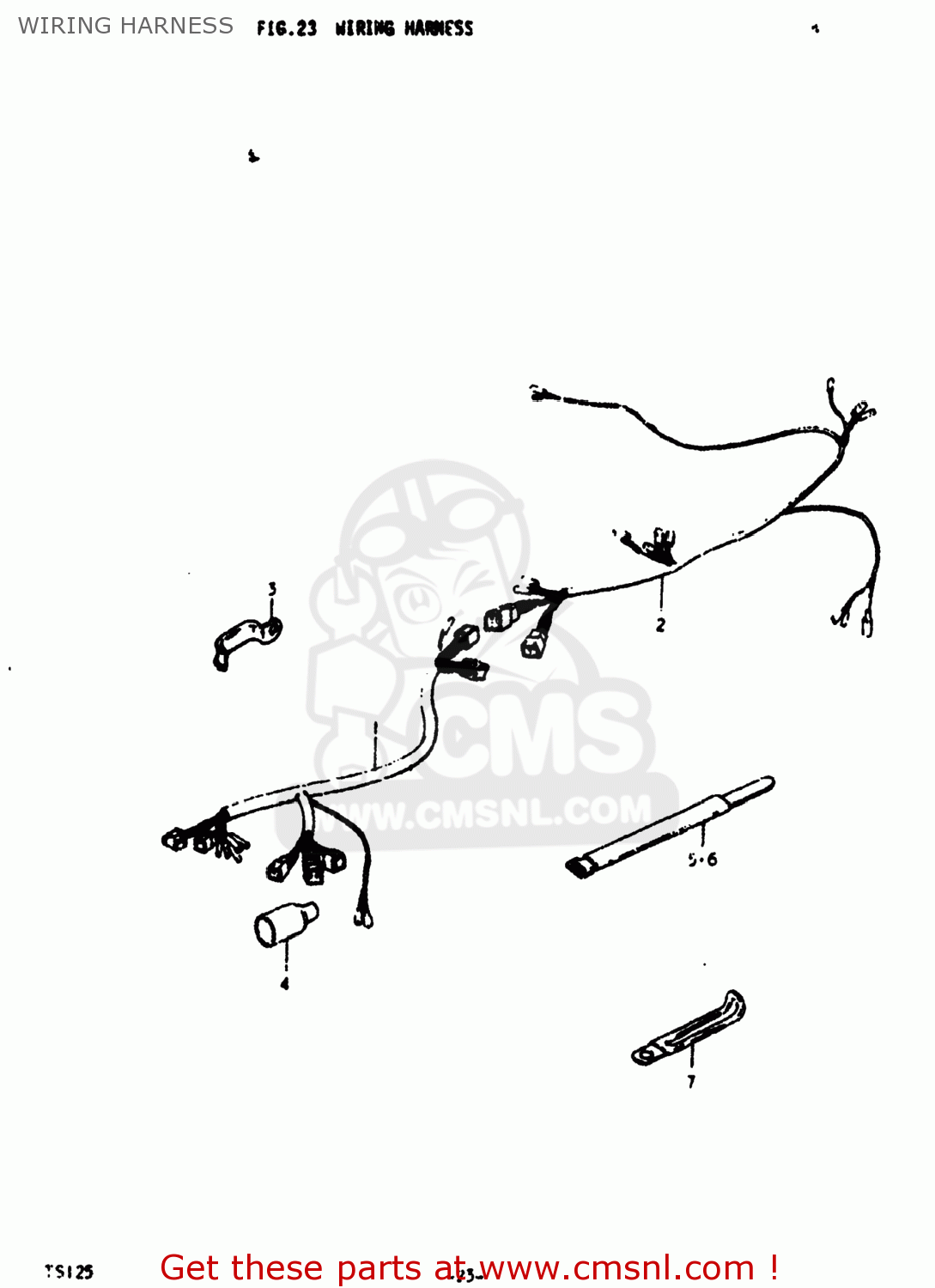 WIRING HARNESS TS125 1979 (N) USA (E03)