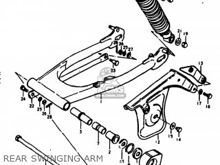 REAR SWINGING ARM - TS125 1979 (N) USA (E03)