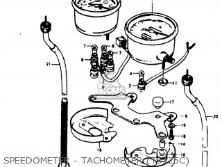 SPEEDOMETER - TACHOMETER (TS125C) - TS125 1979 (N) USA (E03)