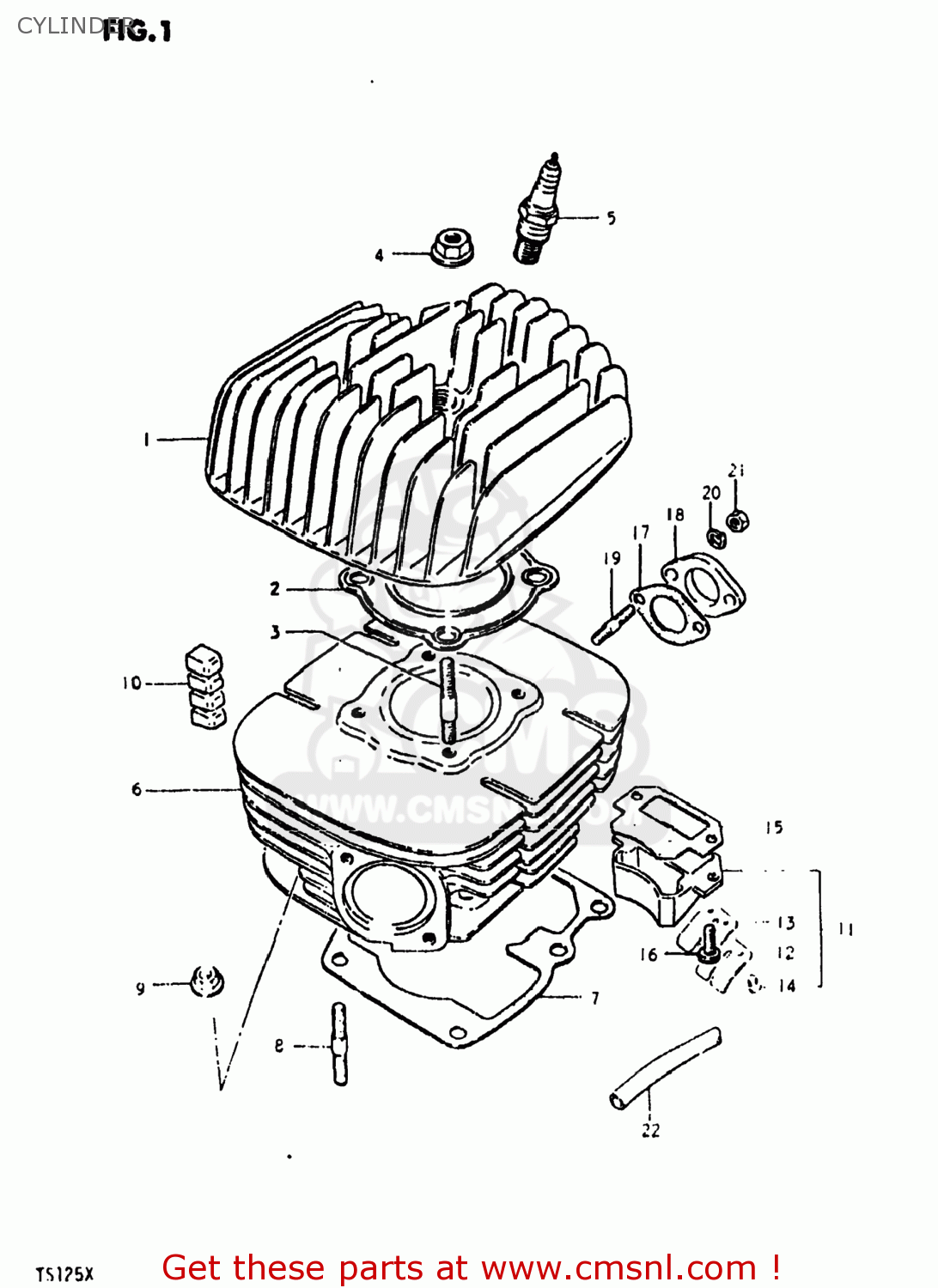 Suzuki Ts125 1980 (t) Usa (e03) Cylinder - Buy Original Cylinder Spares 