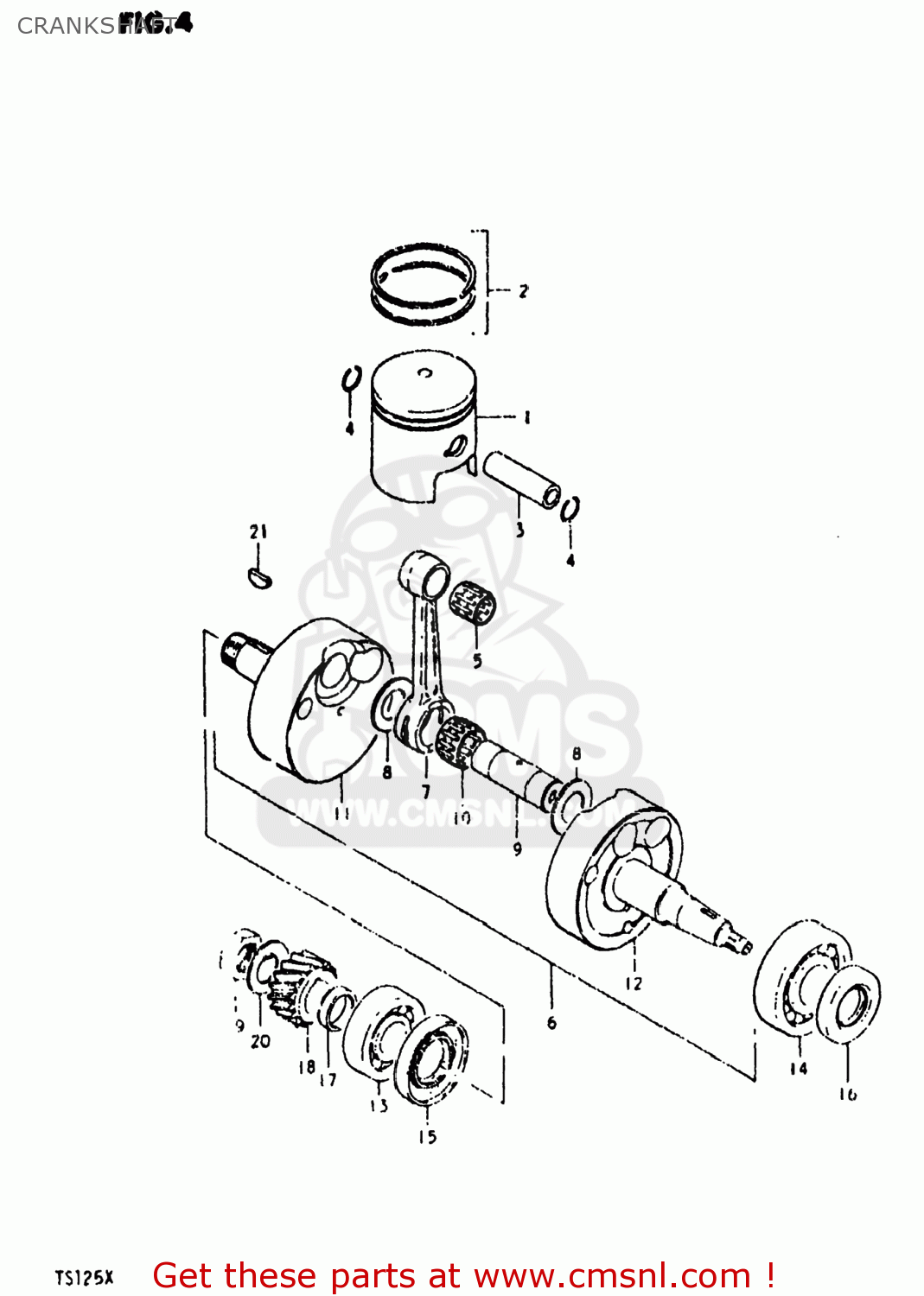 CRANKSHAFT TS125 1980 (T) USA (E03)