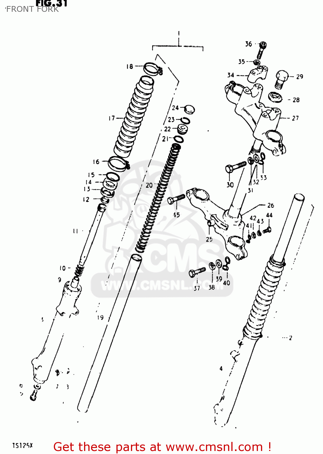 FRONT FORK TS125 1980 (T) USA (E03)