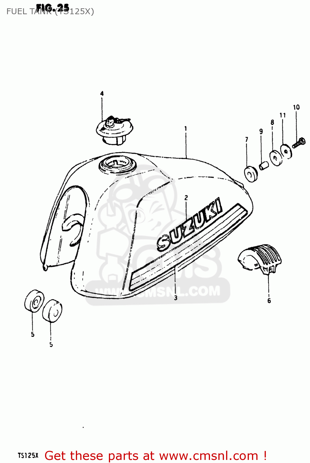 FUEL TANK (TS125X) TS125 1980 (T) USA (E03)