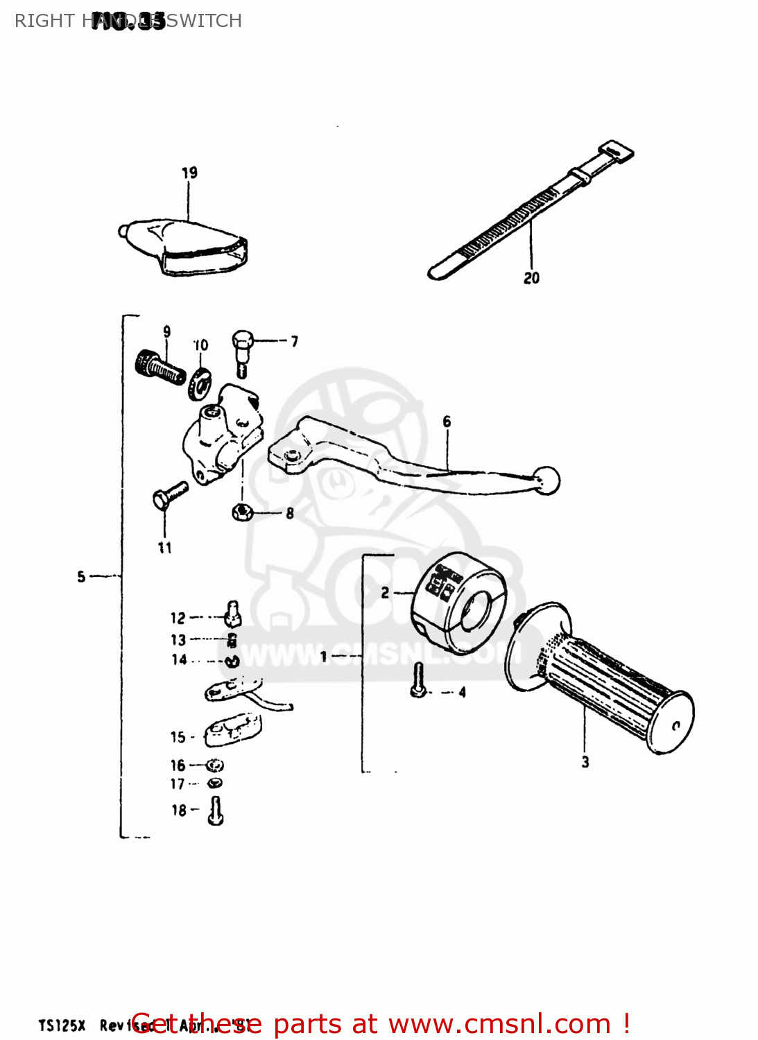 RIGHT HANDLE SWITCH TS125 1980 (T) USA (E03)