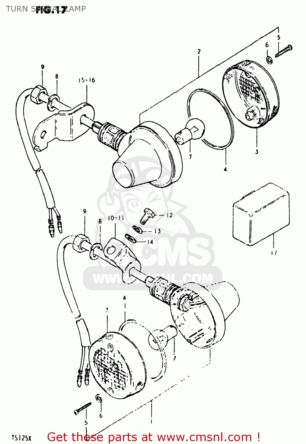 TURN SIGNAL LAMP TS125 1980 (T) USA (E03)