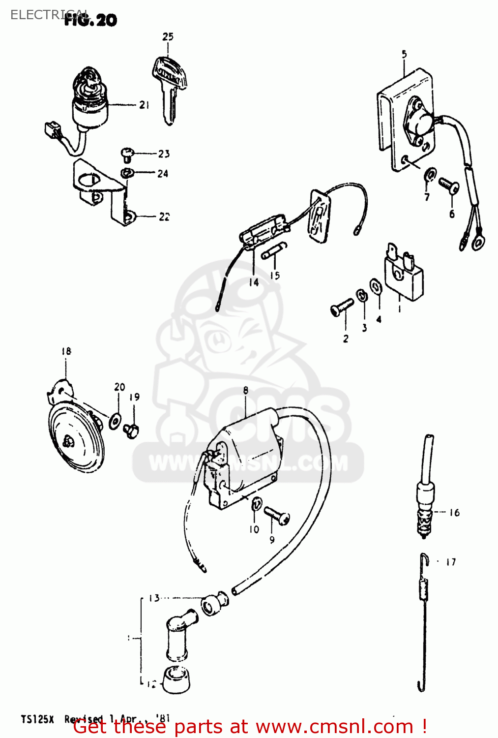 ELECTRICAL TS125 1981 (X) USA (E03)