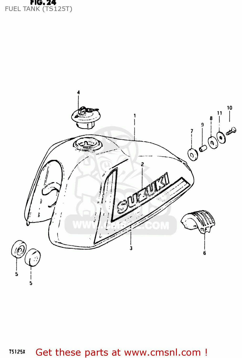 FUEL TANK (TS125T) TS125 1981 (X) USA (E03)