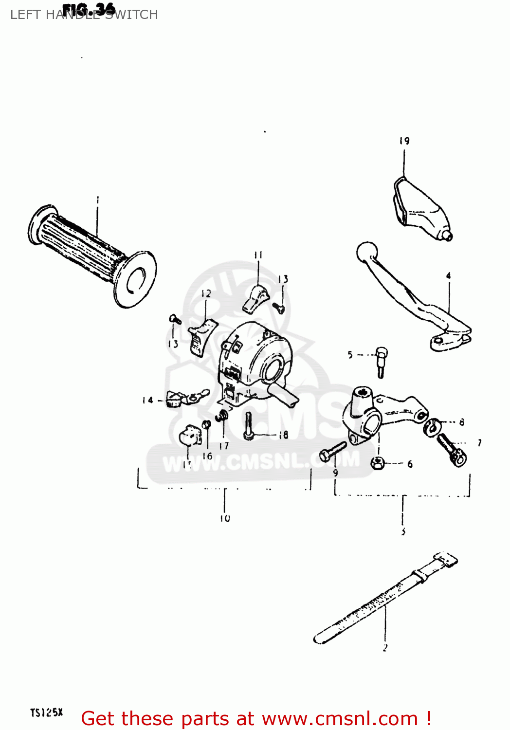 LEFT HANDLE SWITCH TS125 1981 (X) USA (E03)