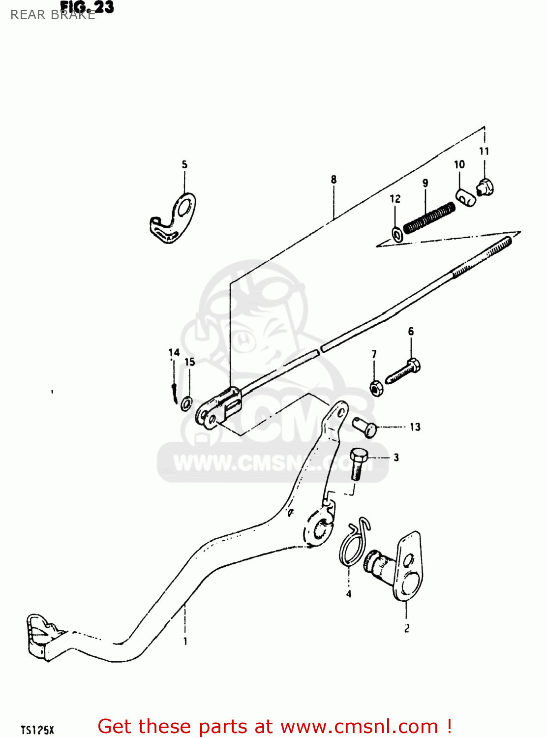 REAR BRAKE TS125 1981 (X) USA (E03)