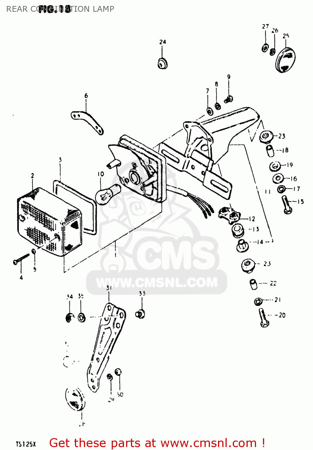 REAR COMBINATION LAMP TS125 1981 (X) USA (E03)