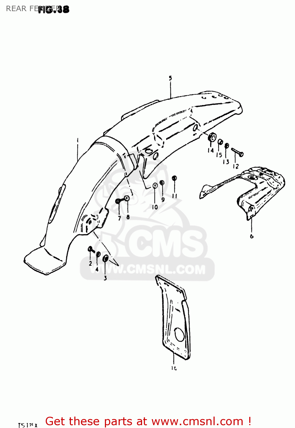REAR FENDER TS125 1981 (X) USA (E03)