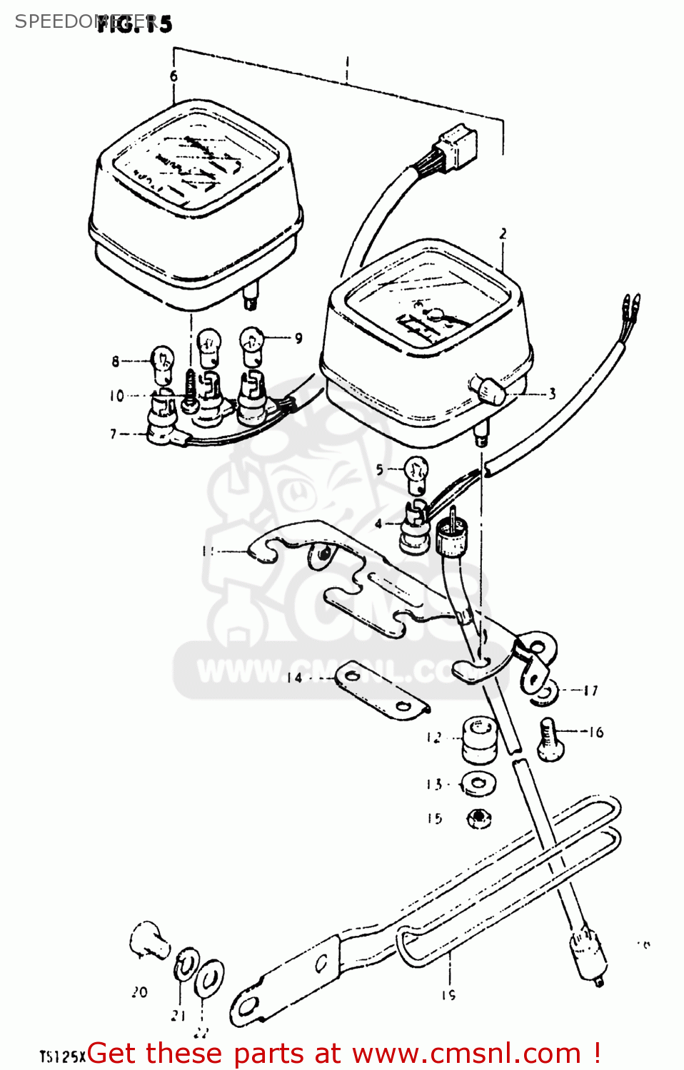 SPEEDOMETER TS125 1981 (X) USA (E03)