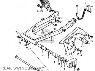 REAR SWINGING ARM - TS125 1981 (X) USA (E03)