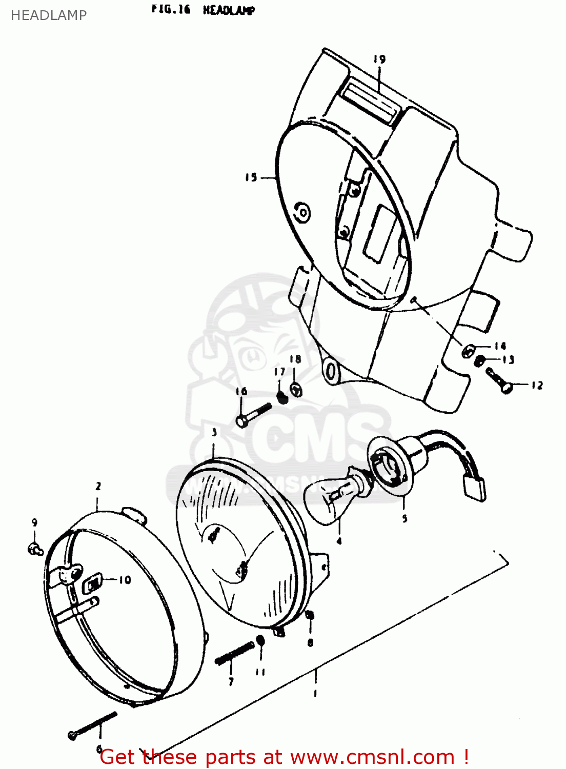 HEADLAMP TS125ER 1979 (N)