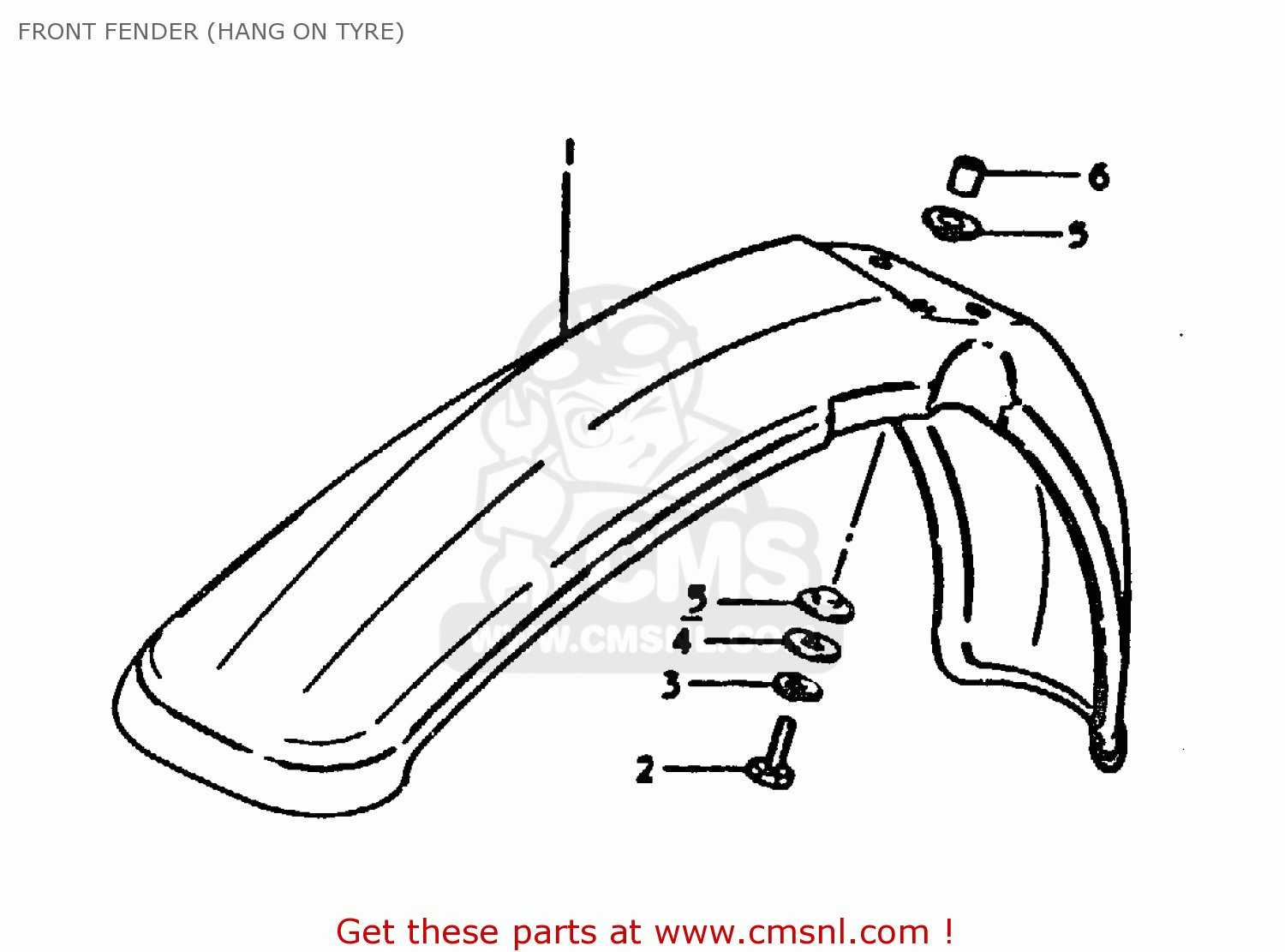 FRONT FENDER (HANG ON TYRE) TS125ER 1979 (N)