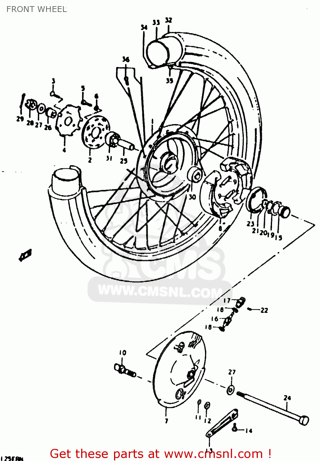 FRONT WHEEL TS125ER 1979 (N)