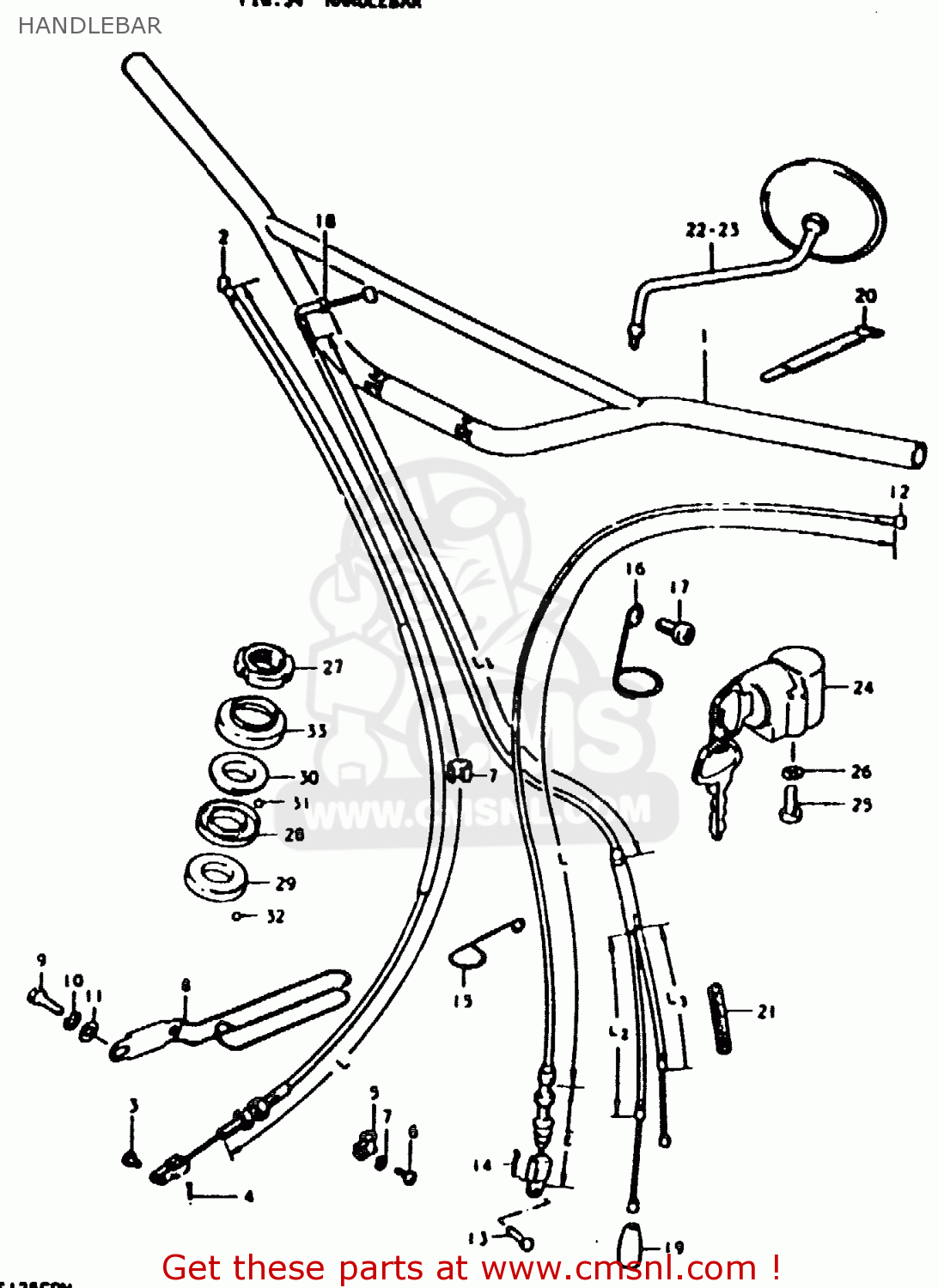 HANDLEBAR TS125ER 1979 (N)