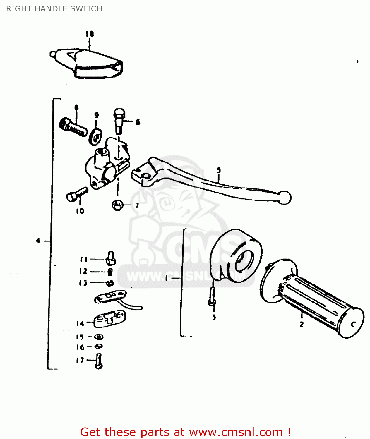 RIGHT HANDLE SWITCH TS125ER 1979 (N)