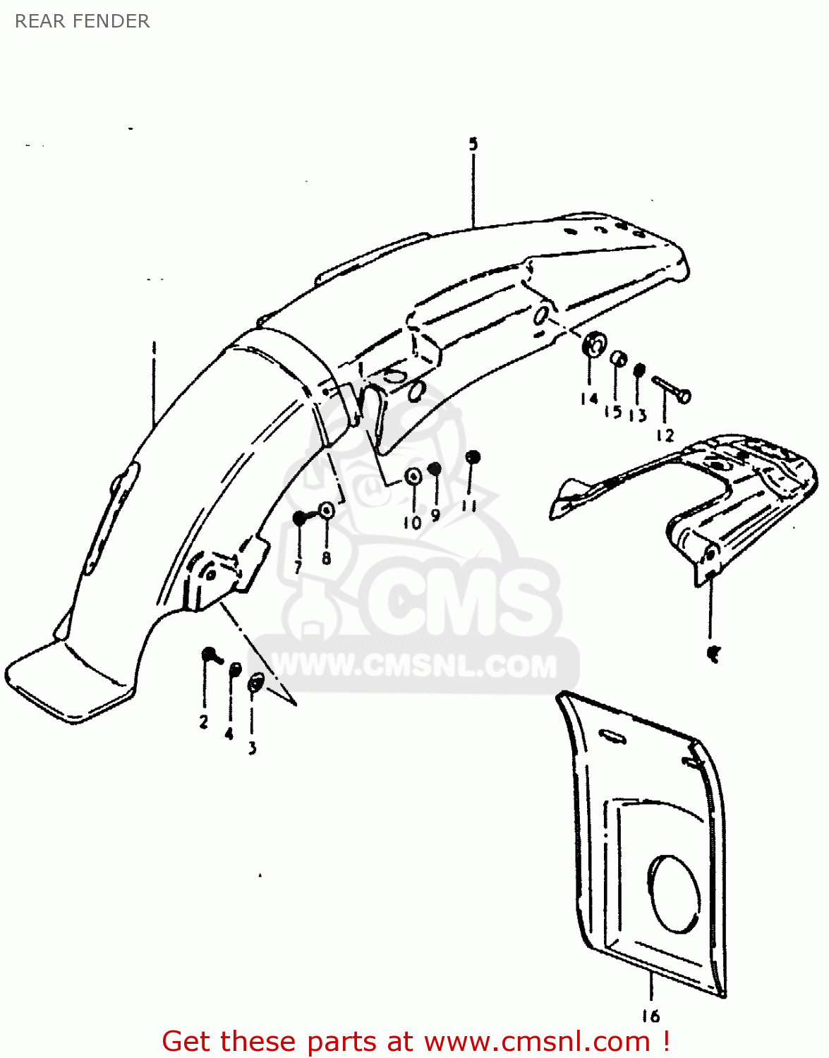 REAR FENDER TS125ER 1979 (N)