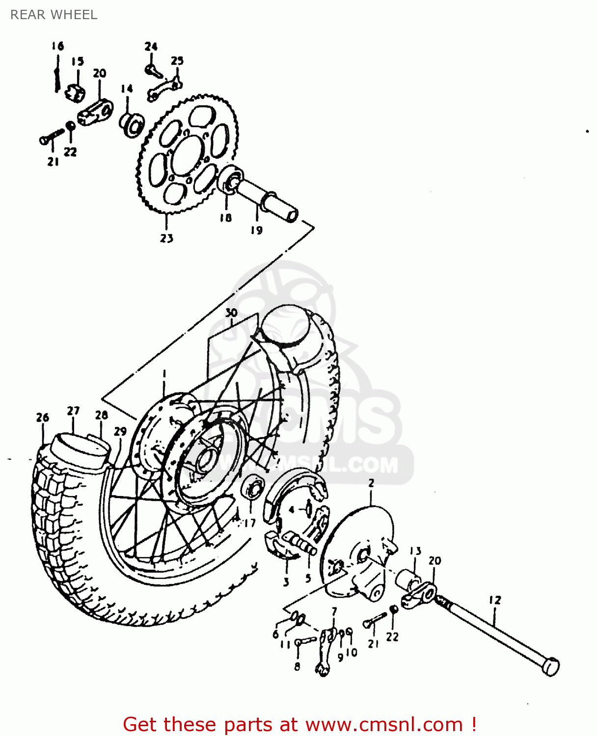 REAR WHEEL TS125ER 1979 (N)