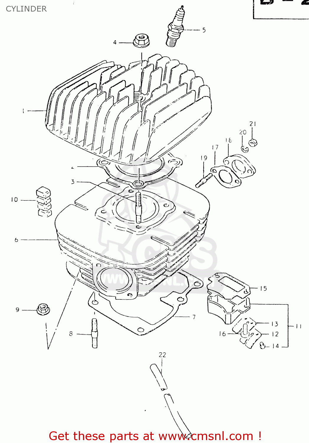 CYLINDER TS125ER 1980 (T) (1 2 E4 E9 E15 E17 E18 E21 E22 E24 E25 E26 E30)