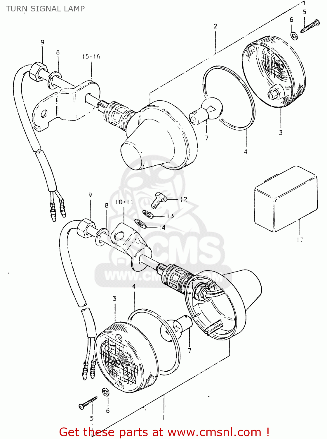 TURN SIGNAL LAMP TS125ER 1980 (T) (1 2 E4 E9 E15 E17 E18 E21 E22 E24 E25 E26 E30)