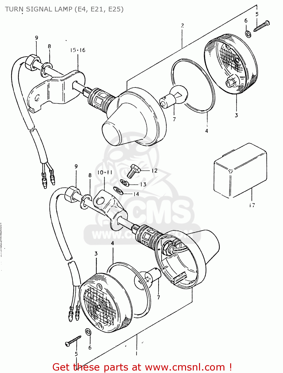 TURN SIGNAL LAMP (E4, E21, E25) TS125ER 1980 (T) (1 2 E4 E9 E15 E17 E18 E21 E22 E24 E25 E26 E30)
