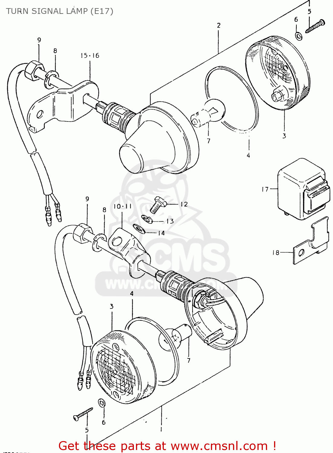 TURN SIGNAL LAMP (E17) TS125ER 1980 (T) (1 2 E4 E9 E15 E17 E18 E21 E22 E24 E25 E26 E30)