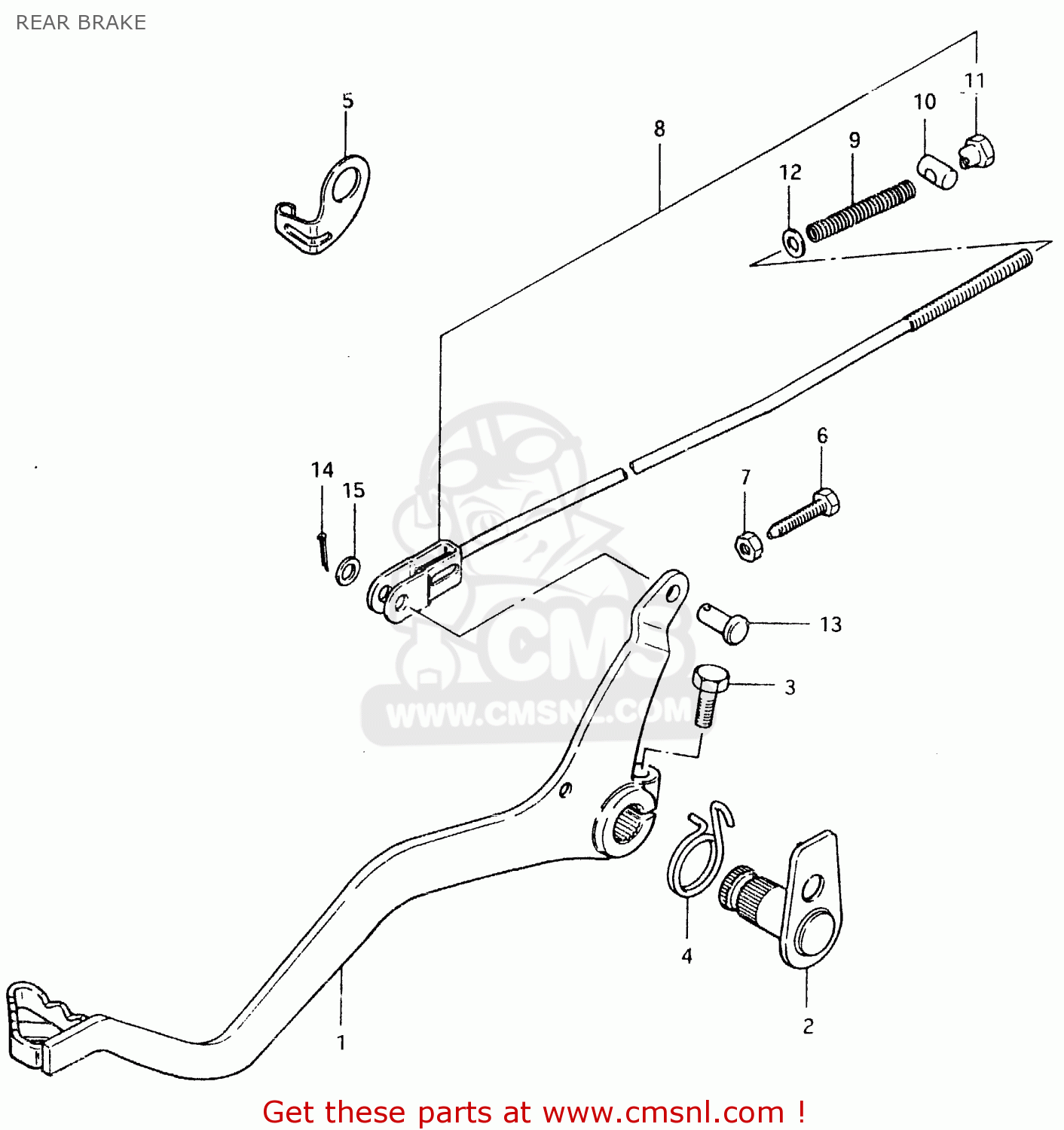 REAR BRAKE TS125ER 1980 (T) (1 2 E4 E9 E15 E17 E18 E21 E22 E24 E25 E26 E30)