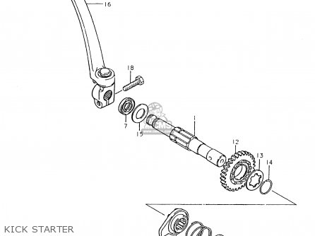 KICK STARTER - TS125ER 1980 (T) (1 2 E4 E9 E15 E17 E18 E21 E22 E24 E25 E26 E30)