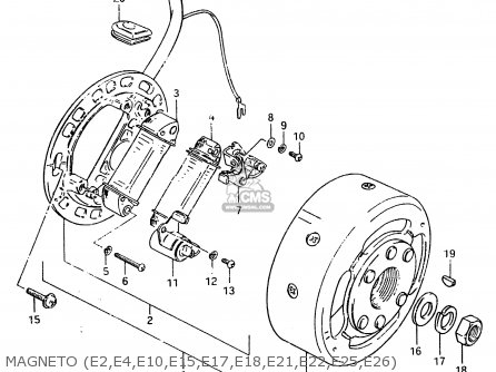 MAGNETO (E2,E4,E10,E15,E17,E18,E21,E22,E25,E26) - TS125ER 1980 (T) (1 2 E4 E9 E15 E17 E18 E21 E22 E24 E25 E26 E30)
