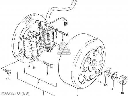 MAGNETO (E8) - TS125ER 1980 (T) (1 2 E4 E9 E15 E17 E18 E21 E22 E24 E25 E26 E30)