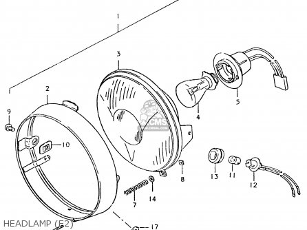 HEADLAMP (E2) - TS125ER 1980 (T) (1 2 E4 E9 E15 E17 E18 E21 E22 E24 E25 E26 E30)
