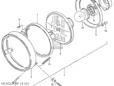 HEADLAMP (E16) - TS125ER 1980 (T) (1 2 E4 E9 E15 E17 E18 E21 E22 E24 E25 E26 E30)
