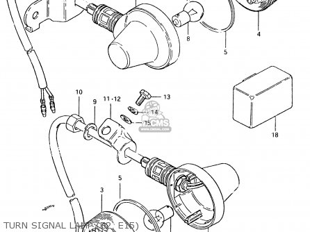 TURN SIGNAL LAMP (E2, E15) - TS125ER 1980 (T) (1 2 E4 E9 E15 E17 E18 E21 E22 E24 E25 E26 E30)