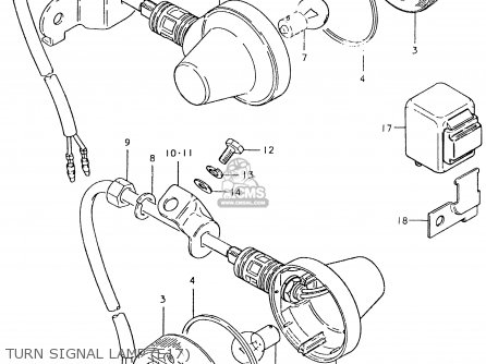 TURN SIGNAL LAMP (E17) - TS125ER 1980 (T) (1 2 E4 E9 E15 E17 E18 E21 E22 E24 E25 E26 E30)