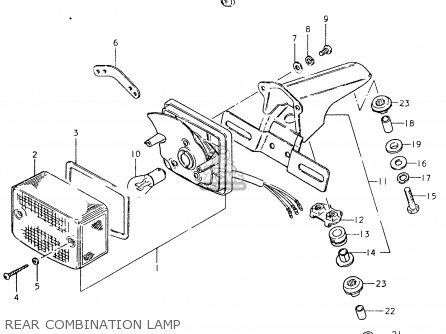 REAR COMBINATION LAMP - TS125ER 1980 (T) (1 2 E4 E9 E15 E17 E18 E21 E22 E24 E25 E26 E30)