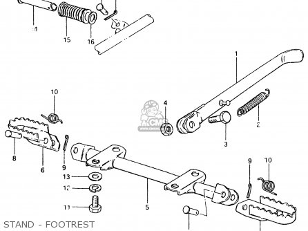 STAND - FOOTREST - TS125ER 1980 (T) (1 2 E4 E9 E15 E17 E18 E21 E22 E24 E25 E26 E30)