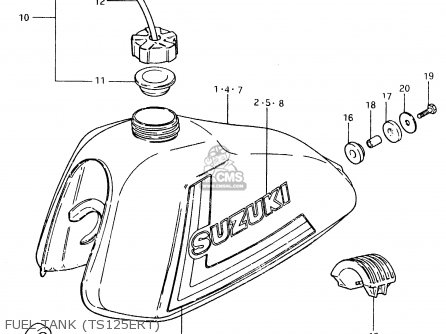 FUEL TANK (TS125ERT) - TS125ER 1980 (T) (1 2 E4 E9 E15 E17 E18 E21 E22 E24 E25 E26 E30)