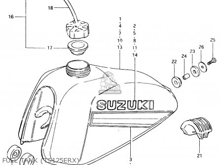 FUEL TANK (TS125ERX) - TS125ER 1980 (T) (1 2 E4 E9 E15 E17 E18 E21 E22 E24 E25 E26 E30)