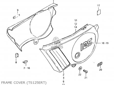 FRAME COVER (TS125ERT) - TS125ER 1980 (T) (1 2 E4 E9 E15 E17 E18 E21 E22 E24 E25 E26 E30)