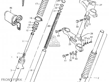 FRONT FORK - TS125ER 1980 (T) (1 2 E4 E9 E15 E17 E18 E21 E22 E24 E25 E26 E30)