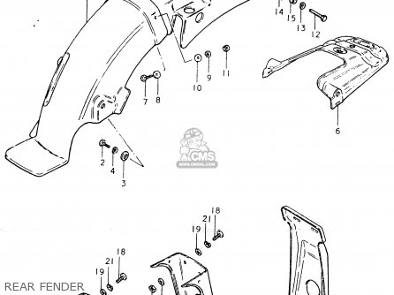 REAR FENDER - TS125ER 1980 (T) (1 2 E4 E9 E15 E17 E18 E21 E22 E24 E25 E26 E30)