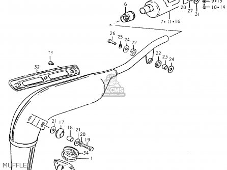 MUFFLER - TS125ER 1980 (T) (1 2 E4 E9 E15 E17 E18 E21 E22 E24 E25 E26 E30)