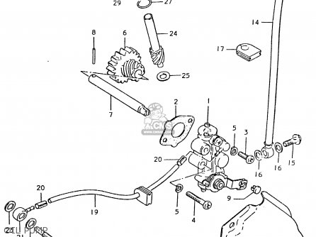 OIL PUMP - TS125ER 1980 (T) (1 2 E4 E9 E15 E17 E18 E21 E22 E24 E25 E26 E30)