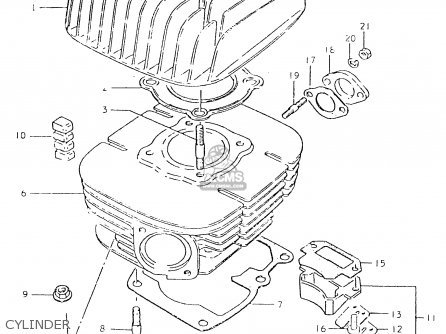 Suzuki TS125ER 1981 (X) (1 2 4 6 8 9 10 15 16 17 18 E21 E22 E24 E26 E30 ...