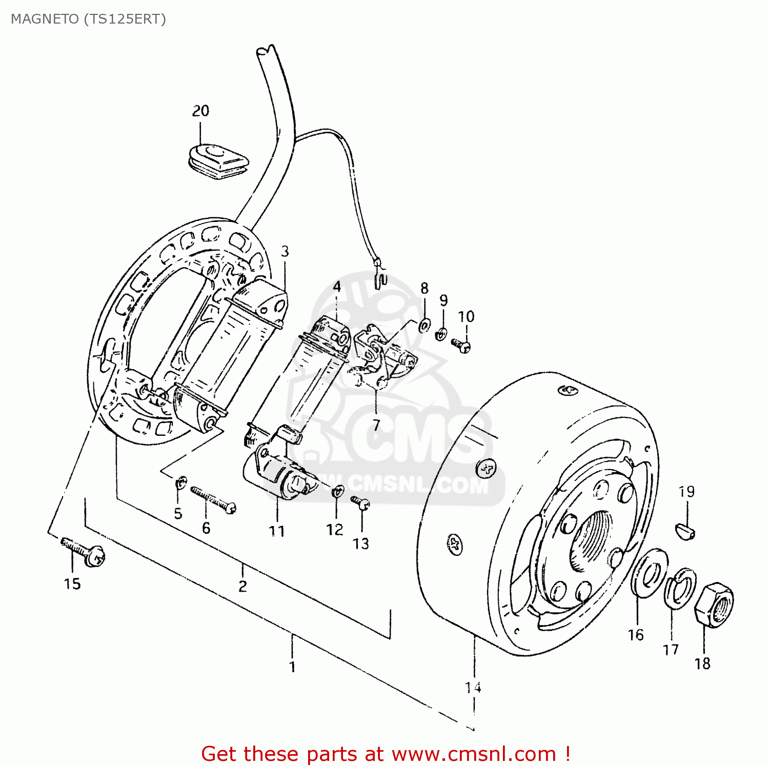 MAGNETO (TS125ERT) TS125ER 1981 (X) (1 2 4 6 8 9 10 15 16 17 18 E21 E22 E24 E26 E30