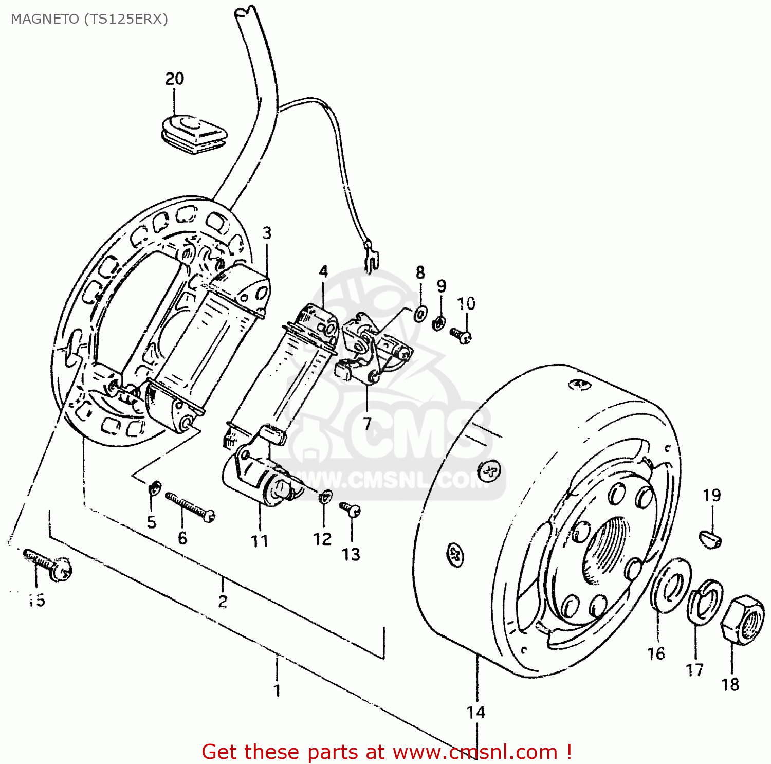 MAGNETO (TS125ERX) TS125ER 1981 (X) (1 2 4 6 8 9 10 15 16 17 18 E21 E22 E24 E26 E30