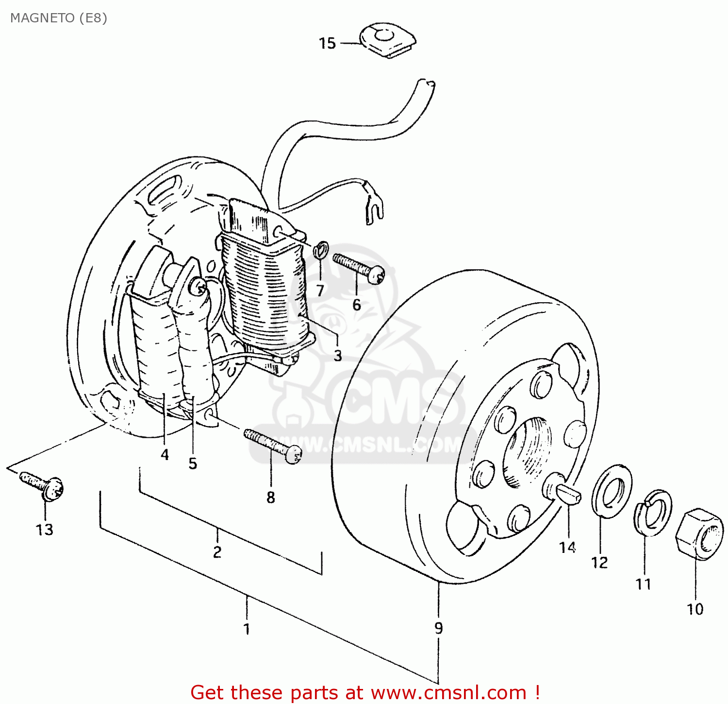 MAGNETO (E8) TS125ER 1981 (X) (1 2 4 6 8 9 10 15 16 17 18 E21 E22 E24 E26 E30