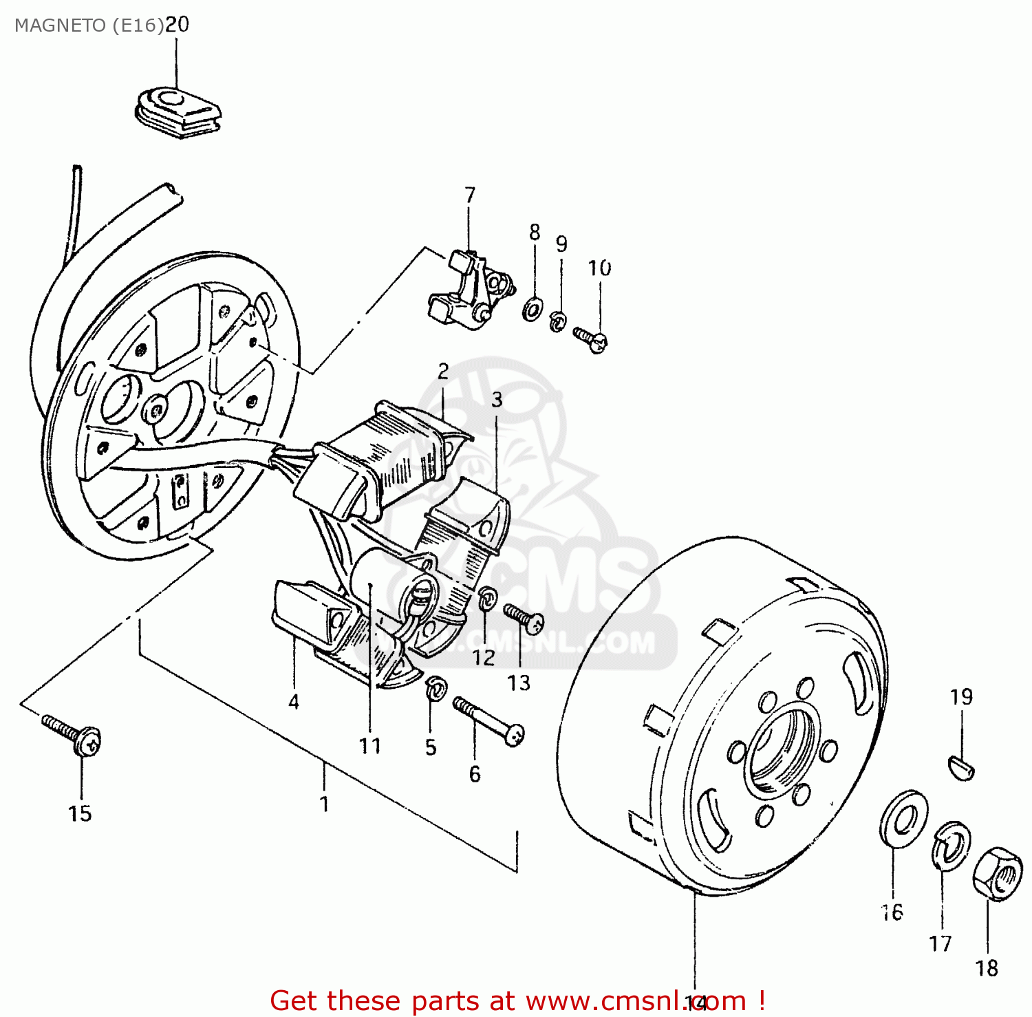 MAGNETO (E16) TS125ER 1981 (X) (1 2 4 6 8 9 10 15 16 17 18 E21 E22 E24 E26 E30